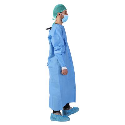 China Four Wire China Manufacture Professional Isolation Gown Surgical Gown Blue Isolation Personal/Hospital/Clinic Waterproof Ultrasound Welding for sale