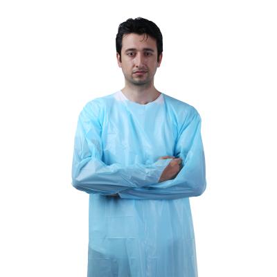 China Disposable CPE Gown Disposable CPE Gown with Back Ties for sale