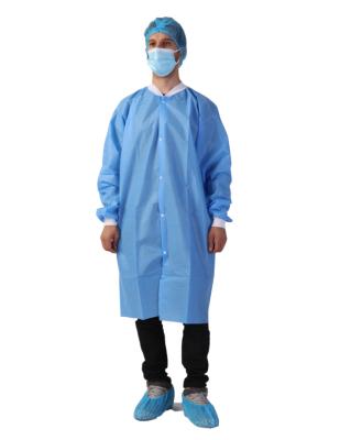 China Factory Wholesale Water Proof Breathable Disposable Nonwoven Lab Coat for sale