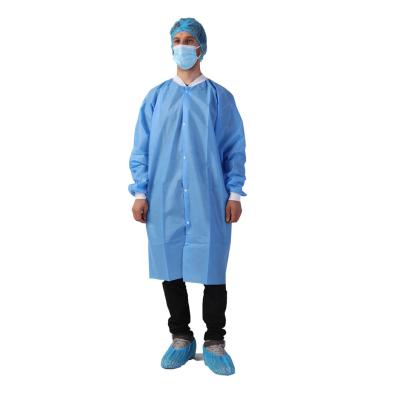 China Water Proof Disposable Lab Coat Non Woven Fabric PP Gown for sale