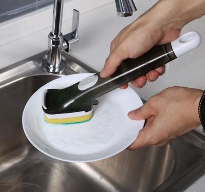 China Newly Design Sustainable Soap Dish Brush Kitchen Dispensing Brush With Soap Dispenser for sale