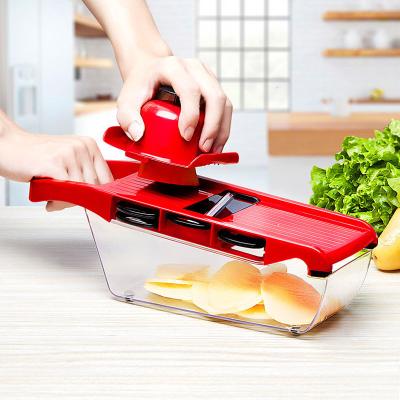 China Viable Multifunctional Kitchen Vegetable-6 Grater in 1 Kitchen Pressing Food Chopper Slicer-Manual Cutter Shredded Radish and Potato for sale