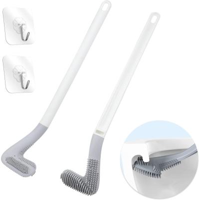 China Modern Golf Toilet Sweep Long Handle Golf Brush Head Toilet Sweep Flexible Bendable Silicone Golf Toilet Bowl Cleaner Brush for sale