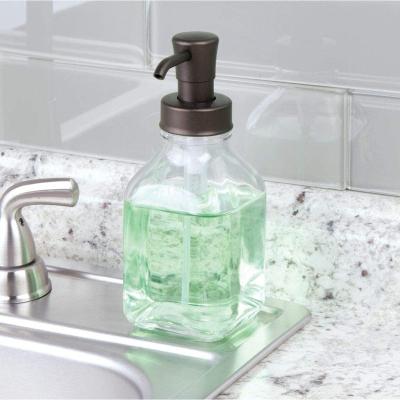 China Plastic Refillable Foam Soap Dispenser Square Liquid Soap Dispenser Pump Bottle For Bathroom Vanity Countertop for sale