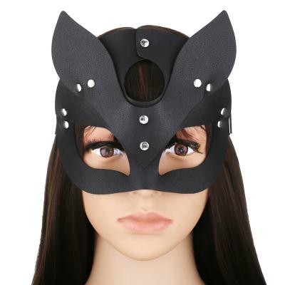 China PU Women Men Personality PU Leather Fox Face Mask Party Costume Ball Cosplay Eye Masks for sale