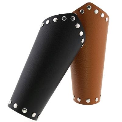 China Gothic Punk Rock Leather Wrist Cuff Guards Arms Protector Cosplay Wristband for sale