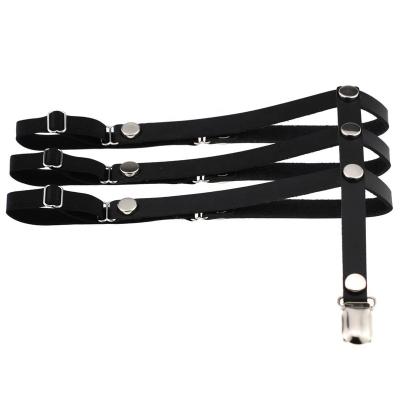 China Sexy Handmade Leather Goth 3 Row Punk Rock Harajuku Garter Belts Elastic Leg Ring for sale