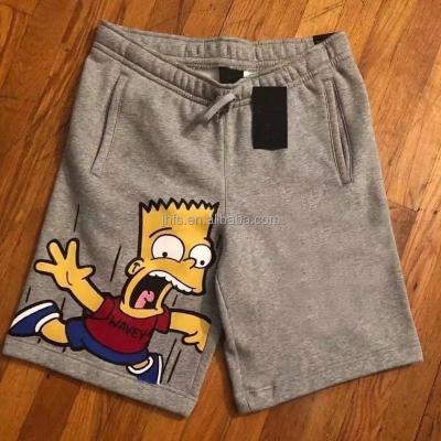 China Anti-Wrinkle Fashion High Quality Cotton Men's Shorts Summer J&H 100% Elastic Waist Cartoon Graffiti Print Shorts 75 Colors Avaible for sale