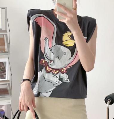 China Breathable Women's T-shirt Cotton Short Sleeve Casual Loose Cartoon Printing Women for sale