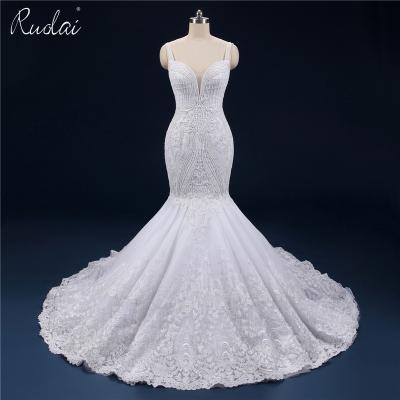 China PWD-H1114 Breathable Customized Plus Size Luxury Heavy Beading Crystal Long Mermaid Wedding Dress Wedding Dress for sale