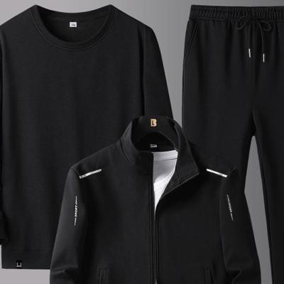 China Breathable drop shipping in 5xl fashion big running men's jacket sleeves sweater pant long three piece set sports activewear for sale