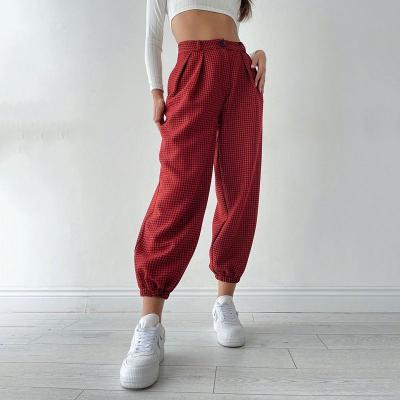 China Anti-pilling 2022 new arrivals print to spot loose sports pants for women solid button casual pants for sale