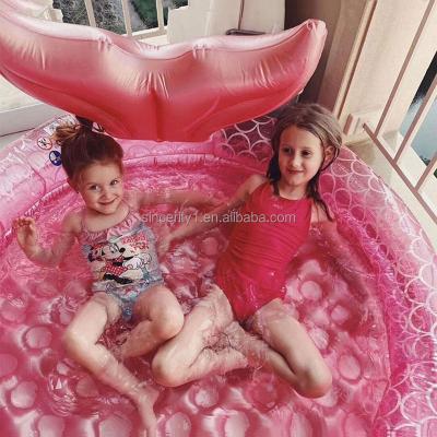 China PVC INS Spot Mermaid Inflatable Swimming Pool Infant Kids Paddling Pool for sale