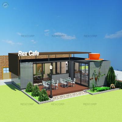 China 20ft Modern Container Cafe Design Outdoor Modern Coffee Bar Cafe Restaurant for sale