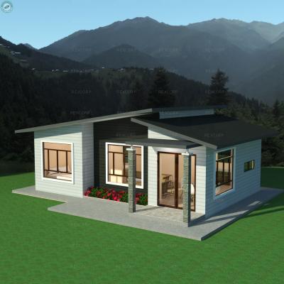 China Affordable Single Bedroom Modern Prefab 2 Bedroom Villa Home Single Storey Single Storey House Kits for sale