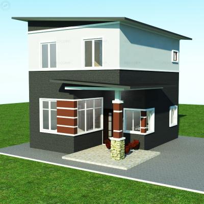 China New Sale 46sqm 2 Storey Home Prefab Modern House China Hot Modern Prefab House Made Of Sandwich Panel for sale