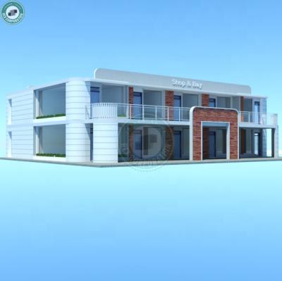 China 2 Storey Modern Steel Structure Store Building Prefab Store Mall Prefab Plaza Plaza for sale