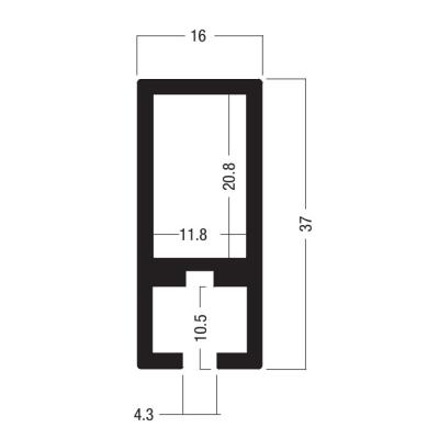 China Z310 37*16MM Beam Extrusion,Aluminum 1 way system,Aluminum equipmen suit for tension lock for sale