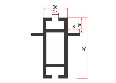 China Z420 40x16MM Beam Extrusion,Aluminum 2 way system,Aluminum equipmen suit for tension lock for sale