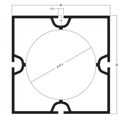 China S1020 80*80MM Maxima System, square profile for custom exhibition stand, exhibition equipm for sale