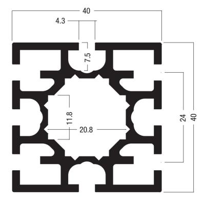 China S208 Maxima System  Square Extrusion40mm 8 grooves,Aluminium profile For Exhibition Stand for sale