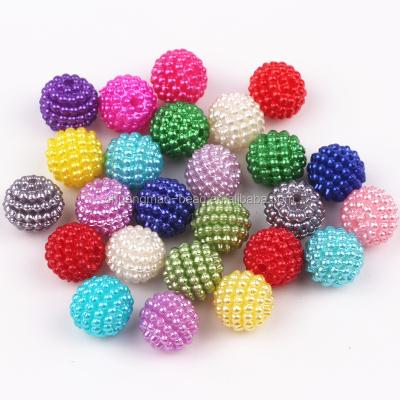 China Jewelry Making Custom 14mm Round Violet ABS Plastic Bead Beads Clothing Accessories for sale