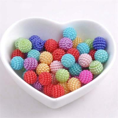 China Jewelry Making Openable Elegant Colorful Plastic Bayberry Ball Shaped Pearl Beads for sale