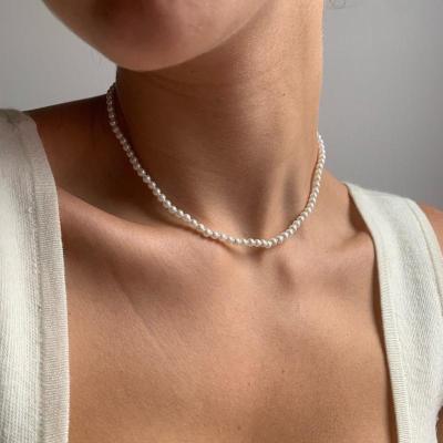 China Romantic Cheap Price Fashion Elegant Pearl Necklace Pearl Beaded Choker Necklaces For Women Bead Jewelry for sale