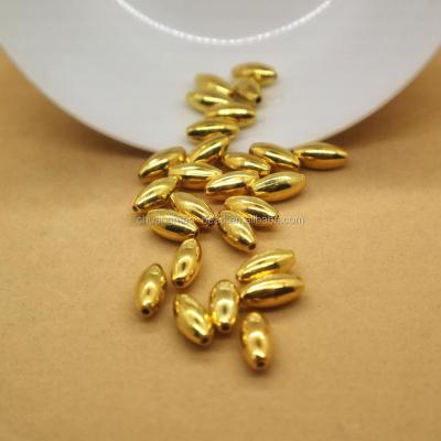 China Decoration Factory Wholesale CCB Beads 6*12mm Oval Gold Color Beads For Decoration for sale