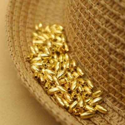 China Wholesale Decoration CCB Beads 3*6mm Plastic Rice Shaped Gold Plated Beads for sale