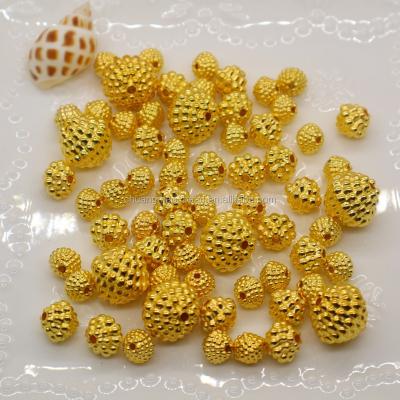 China High Quality CCB Garment Accessories Plated Gold Bayberry Beads Fruit Forming Plastic Beads For DIY Jewelry Making for sale