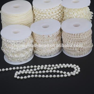 China Wedding DIY Wedding Decoration Accessories Diy Plastic Ivory Pearl Beads String Roll 3-16mm Plastic Ivory Beads String for sale