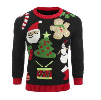 China Leisure Santa Claus Holiday Sweater Christmas Sweater 2021 Winter Men's Sweater New Round Neck Sweater Men for sale