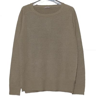 China Popular Loose Solid Color Round Neck Men's Long Solid Color Cashmere Sweater Popular Loose Cashmere Sweater for sale