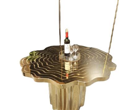 China Wholesale latest designs adjustable (height) striped high quality coffee table and tea mirror hot sale table for sale