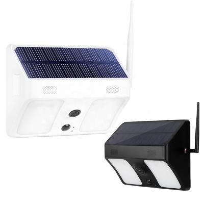 China Home Security Siren Low Level Solar Power Wireless Camera Integrated Projector System Two Way Talk Live Video Viewing for sale