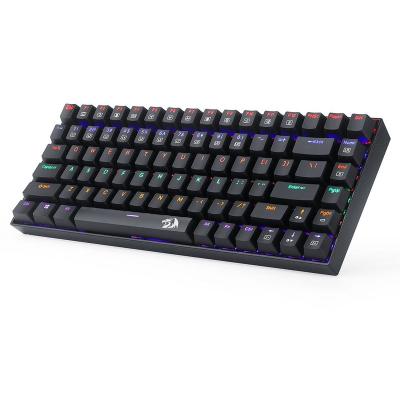 China ABS 75% Rainbow LED Metal+ Keyboard 84 Backlit Mechanical Switch Key Black Red Mechanical Gaming Feel For Windows Gaming PC for sale