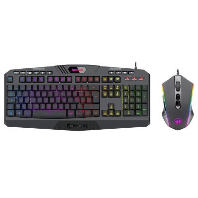 China Anti-Drop S101-K Wired 3200DPI Mouse Combo Keyboard and Keyboard Combo German and French RGB Backlit Mouse Layout - Black for sale