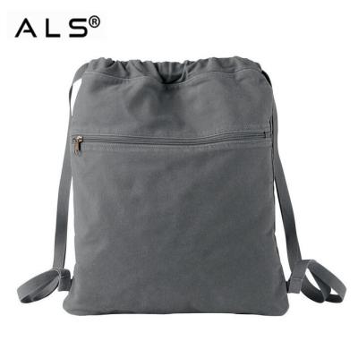 China New Design Durable Waterproof Color Cute Cotton Canvas Drawstring Backpack for sale