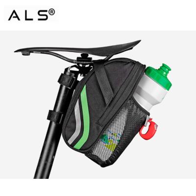 China Saddle Bag Bicycle Bottle Holder Bike Bag Black Saddle Bag For Cycling Travel for sale