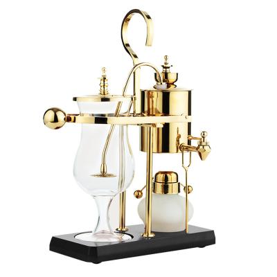 China Sustainable Royal Gold Color Glass Coffee Maker Belgium Balance Belgium Coffee Maker for sale