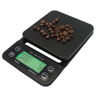 China WITH LID Color 3kg Best Selling Coffee Hand Coffee Scale Professional Black Electronic Waterproof Timing Digital Coffee Scale for sale