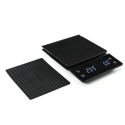 China WITH COVER Factory Supply 3kg Hand Coffee Scale Electronic Waterproof Timing Digital Coffee Scale for sale