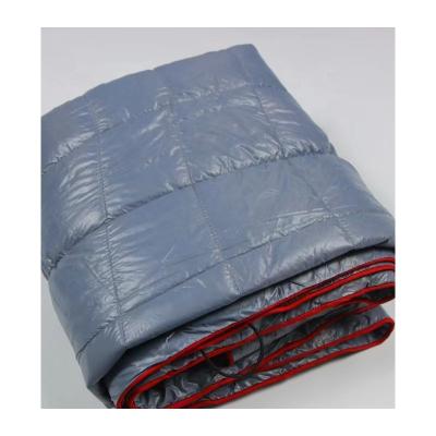 China PORTABLE Manufacturer Supply Custom Waterproof Nylon 20D Feather Quilted Camping Thermal Outdoor Puffy Blanket for sale