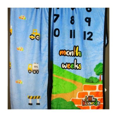 China Super Soft Custom Print Print For Kids Boy Girl 100% Polyester Fabric With Toy Cars Baby Blanket for sale