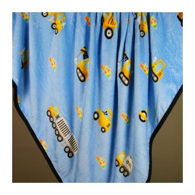 China Custom Warm Comfortable Printing Truck Print Flannel Fleece 100*70cm Blankets Children Kids Sofa Blankets for sale