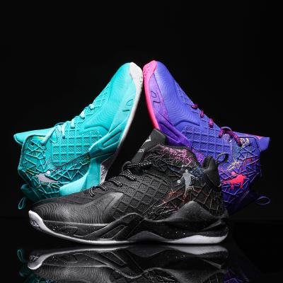 China Fashion\Wholesale comfortable upper men\durable basketball shoes sneakers high top ventilate fashion sports basketball shoes à venda