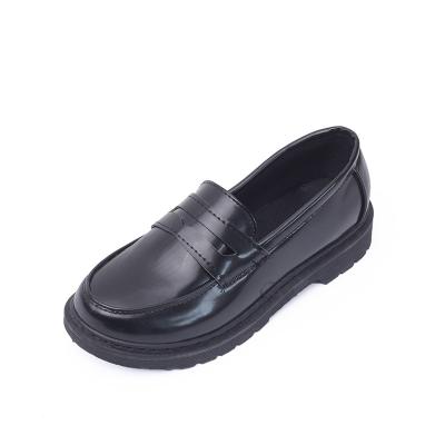 China British Style Waterproof Women's Shoes Small Flat Leather Shoes Women's Black Flat Single Shoes for sale