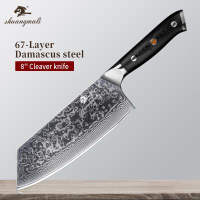 China Viable Quality VG10 Damascus 8 Inch High Quality Kitchen Cleaver Steel Chinese Knife for sale