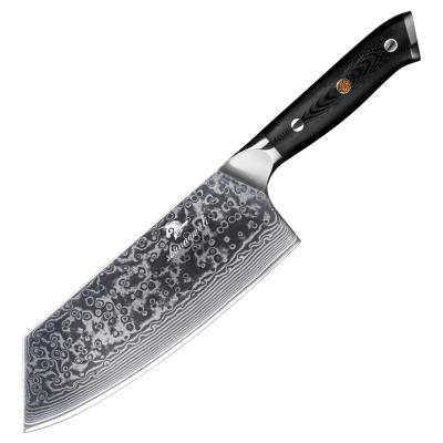 China Viable Quality VG10 Damascus 8 Inch High Quality Kitchen Cleaver Steel Chinese Knife for sale